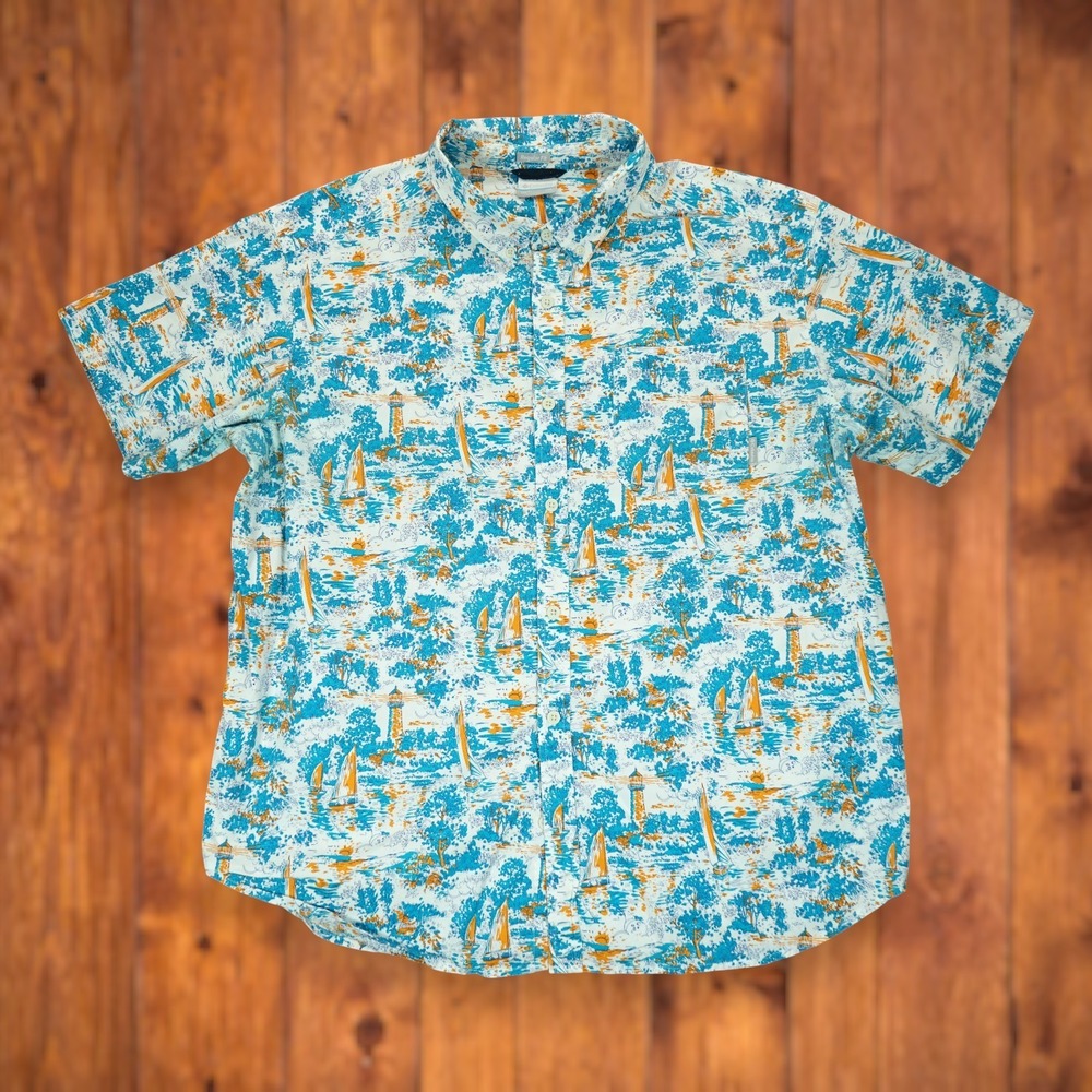 COLUMBIA Regular Fit Men's XXL Stretch Rapid Rivers Lighthouse Fishing Shirt